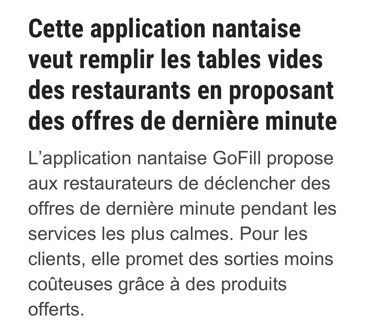 Titre de l'article Presse-Océan sur GoFill